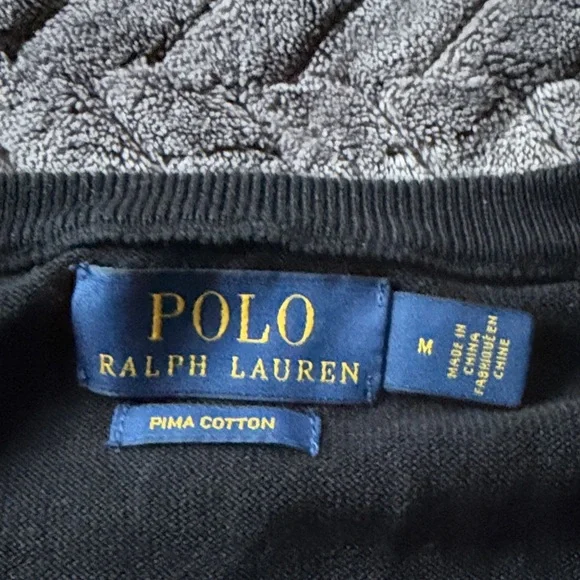 Polo by Ralph Lauren Men's Classic Black V-Neck Sweater - Picture 2 of 3